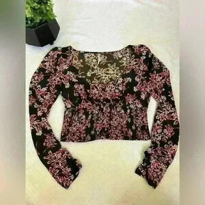 Free People Santiago Long Sleeve Crop Top Size XS